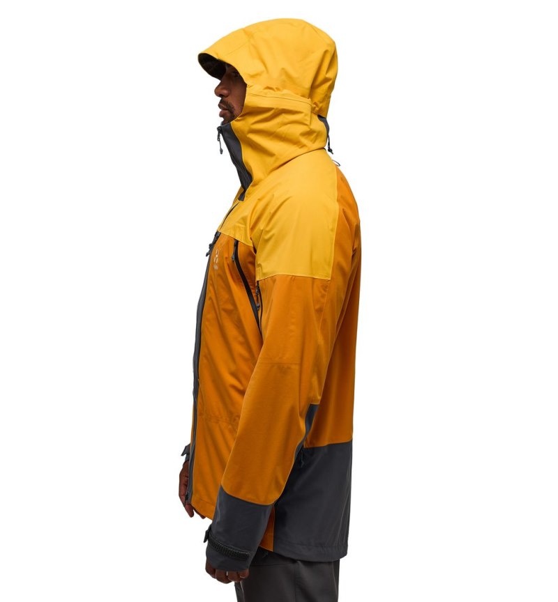 Men's Haglöfs L.I.M Touring Proof Jacket Windbreaker Yellow / Yellow Canada | EK01-996