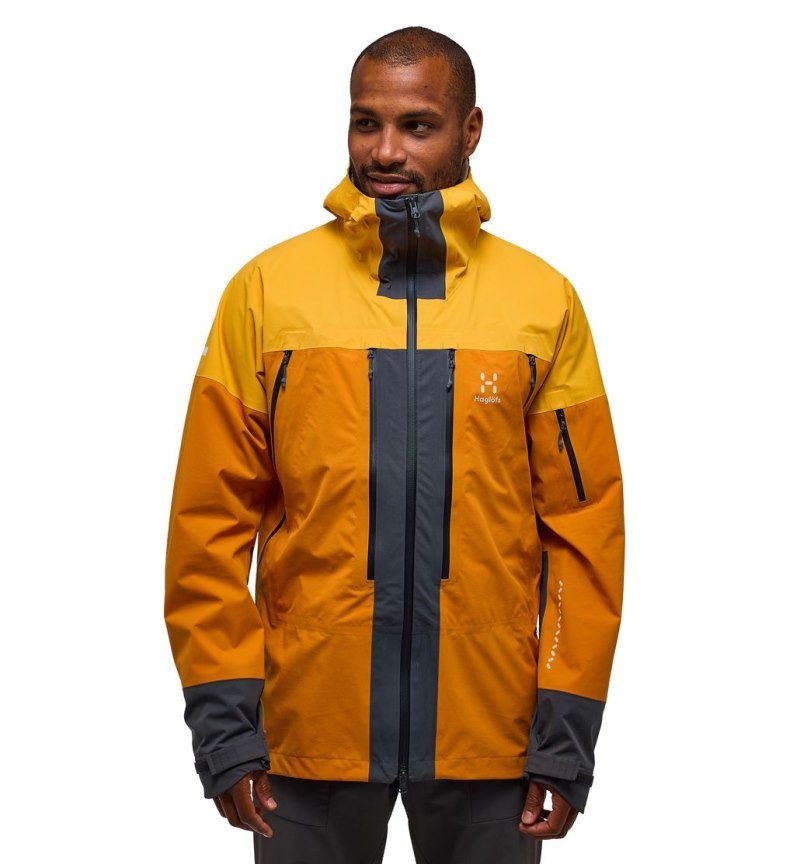 Men\'s Haglöfs L.I.M Touring Proof Jacket Windbreaker Yellow / Yellow Canada | EK01-996