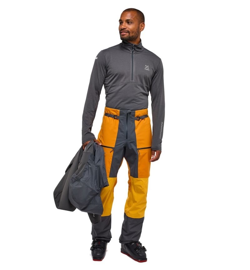 Men's Haglöfs L.I.M Touring Proof Pant Waterproof Trousers Yellow / Yellow Canada | SW87-162