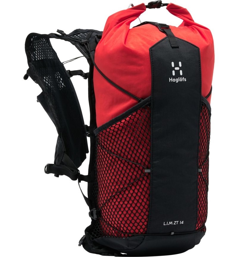 Men's Haglöfs L.I.M ZT 14 Hiking Backpacks Black / Red Canada | HR59-324