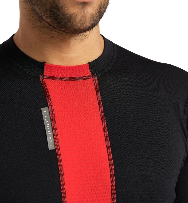 Men's Haglöfs L.I.M ZT Base Baselayers Black / Red Canada | ZY48-418