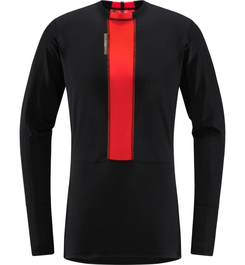 Men's Haglöfs L.I.M ZT Base Baselayers Black / Red Canada | ZY48-418