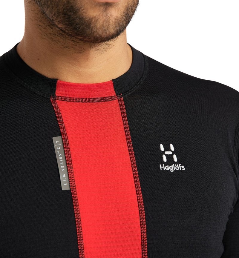 Men's Haglöfs L.I.M ZT Base Baselayers Black / Red Canada | ZY48-418