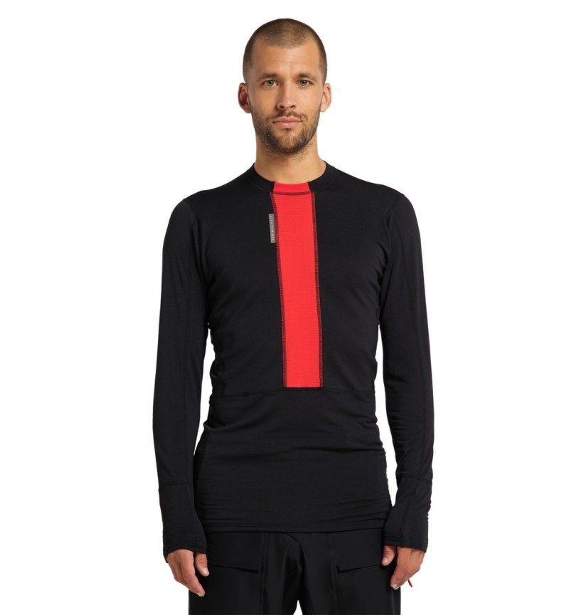 Men\'s Haglöfs L.I.M ZT Base Baselayers Black / Red Canada | ZY48-418