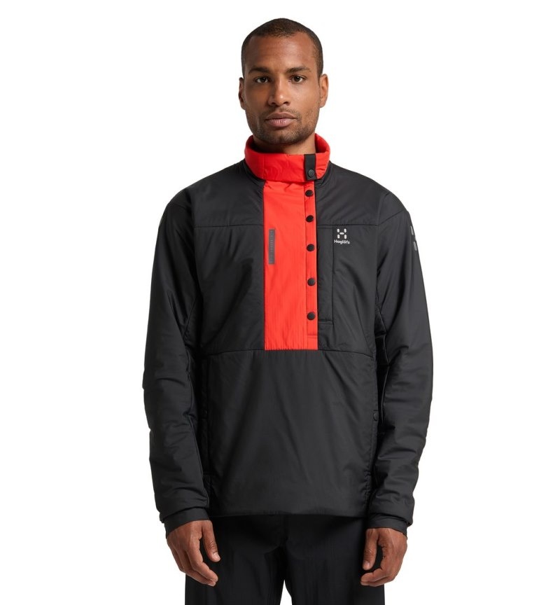 Men's Haglöfs L.I.M ZT Breathe Insulated Jacket Winter Jackets Black / Red Canada | HR82-423