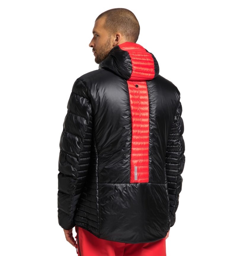 Men's Haglöfs L.I.M ZT Down Jacket Insulated Jackets Black / Red Canada | OA76-523