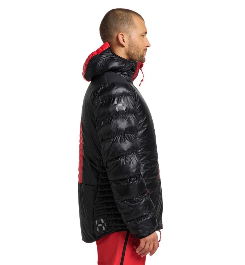 Men's Haglöfs L.I.M ZT Down Jacket Insulated Jackets Black / Red Canada | OA76-523