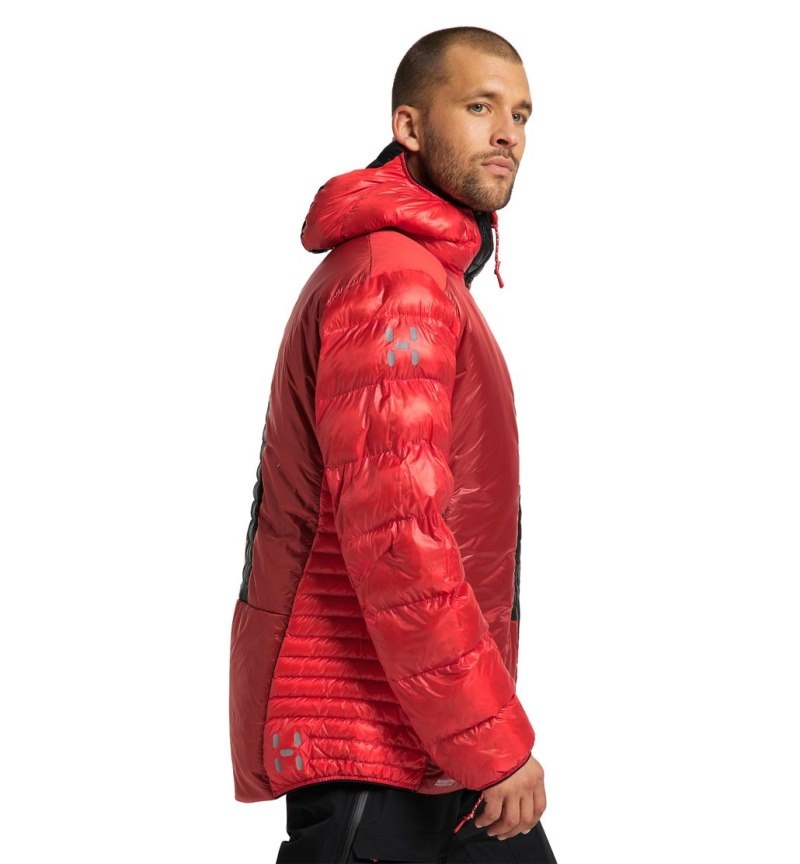 Men's Haglöfs L.I.M ZT Down Jacket Insulated Jackets Red / Black Canada | RI85-698