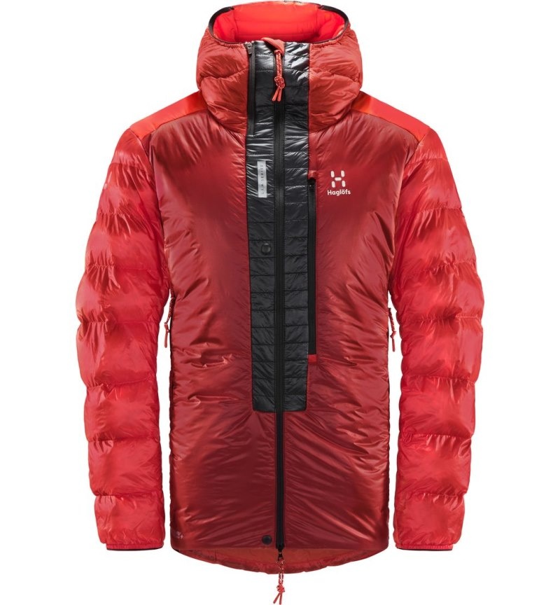 Men's Haglöfs L.I.M ZT Down Jacket Insulated Jackets Red / Black Canada | RI85-698