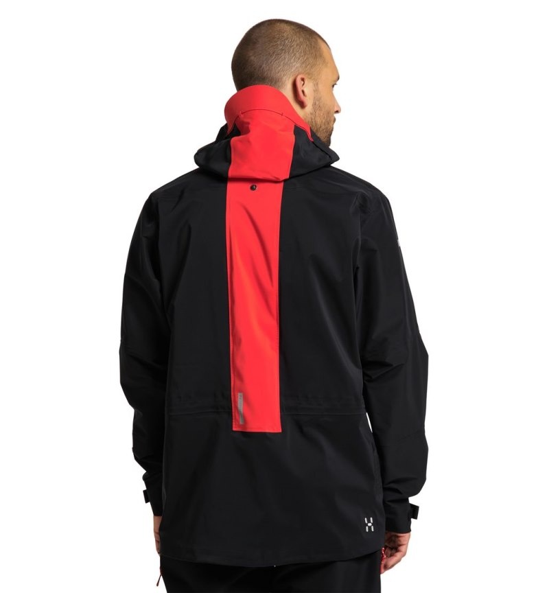 Men's Haglöfs L.I.M ZT Mountain GTX PRO Jacket Windbreaker Black / Red Canada | DW19-898