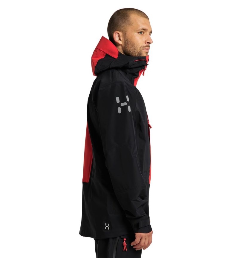 Men's Haglöfs L.I.M ZT Mountain GTX PRO Jacket Windbreaker Black / Red Canada | DW19-898