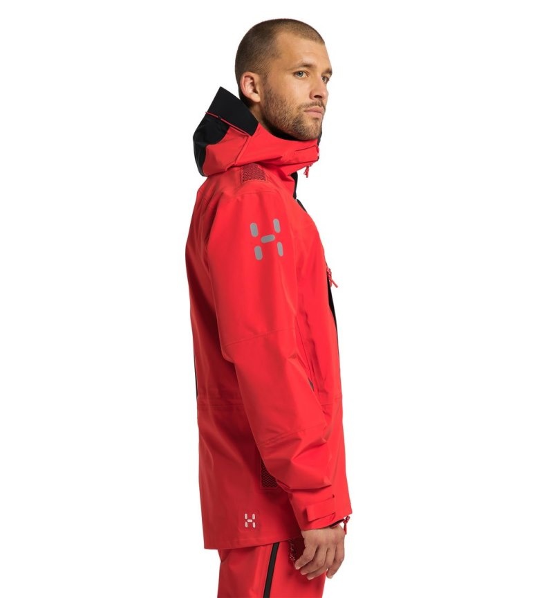 Men's Haglöfs L.I.M ZT Mountain GTX PRO Jacket Windbreaker Red / Black Canada | BP21-195