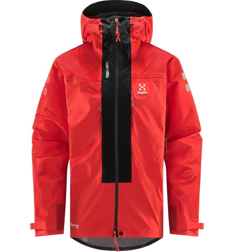 Men's Haglöfs L.I.M ZT Mountain GTX PRO Jacket Windbreaker Red / Black Canada | BP21-195