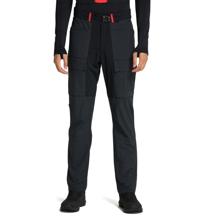 Men's Haglöfs L.I.M ZT Pant Waterproof Trousers Black / Red Canada | MI07-248