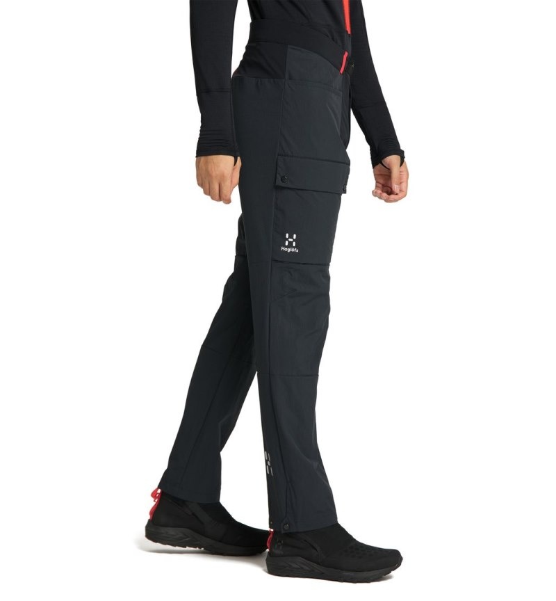 Men's Haglöfs L.I.M ZT Pant Waterproof Trousers Black / Red Canada | MI07-248