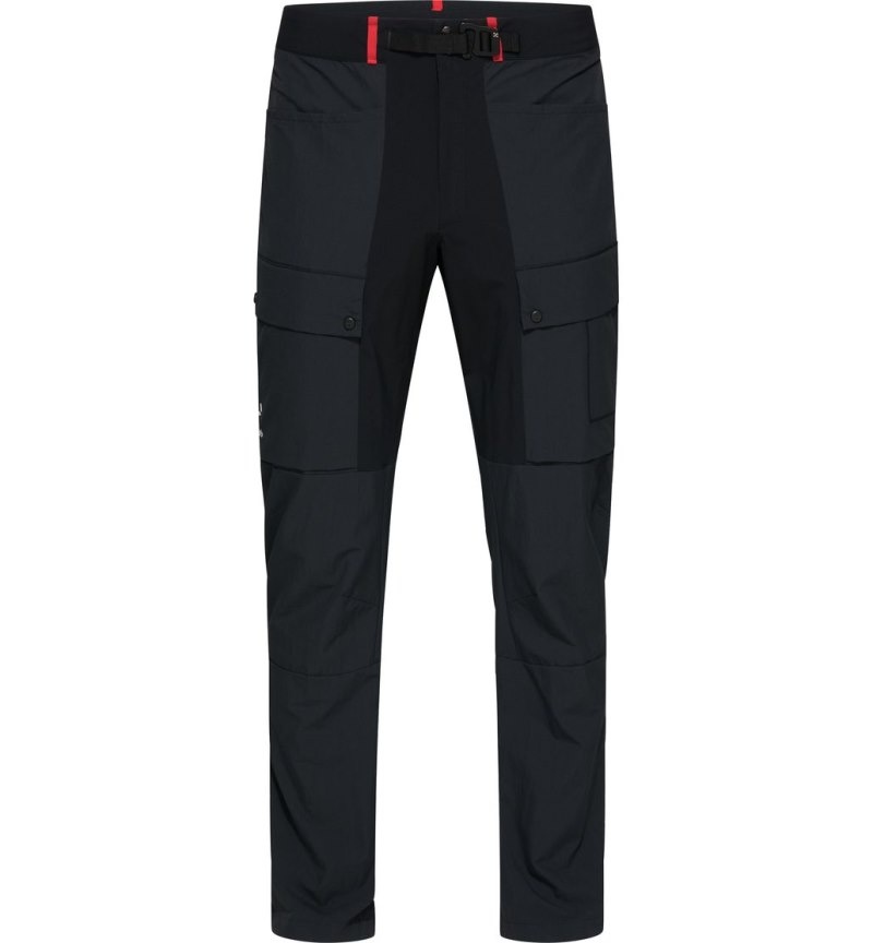 Men's Haglöfs L.I.M ZT Pant Waterproof Trousers Black / Red Canada | MI07-248