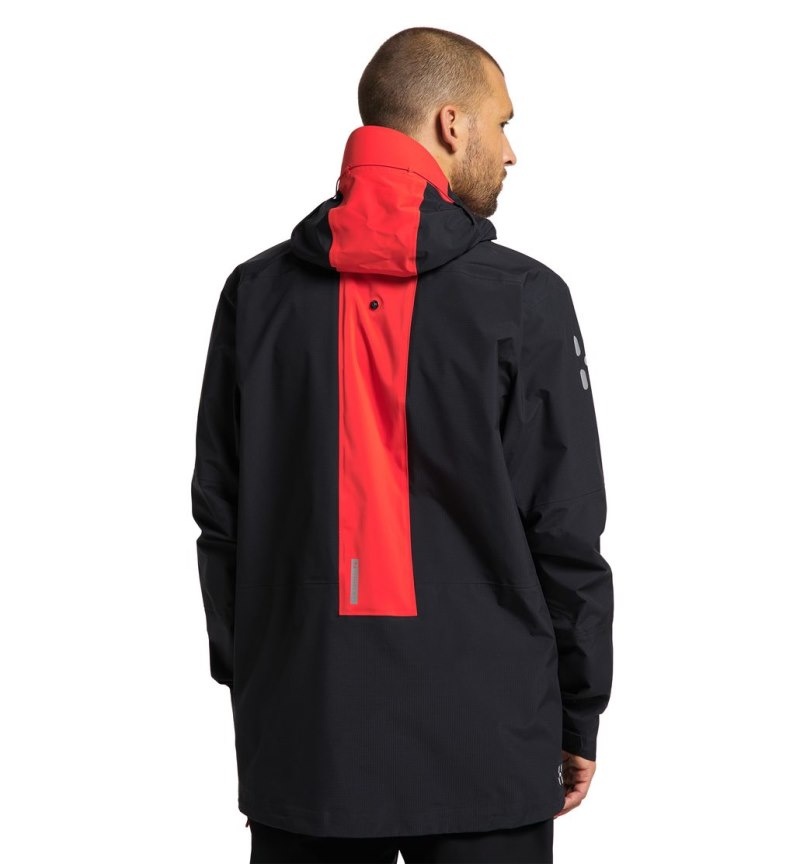 Men's Haglöfs L.I.M ZT Trek GTX PRO Jacket Windbreaker Black / Red Canada | VS47-323