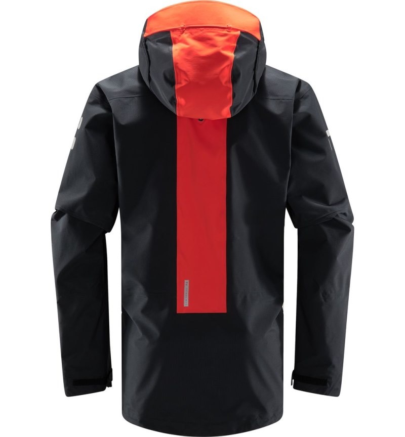 Men's Haglöfs L.I.M ZT Trek GTX PRO Jacket Windbreaker Black / Red Canada | VS47-323