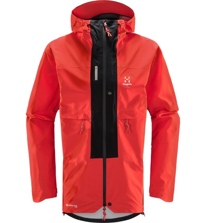 Men's Haglöfs L.I.M ZT Trek GTX PRO Jacket Windbreaker Red / Black Canada | SY14-018