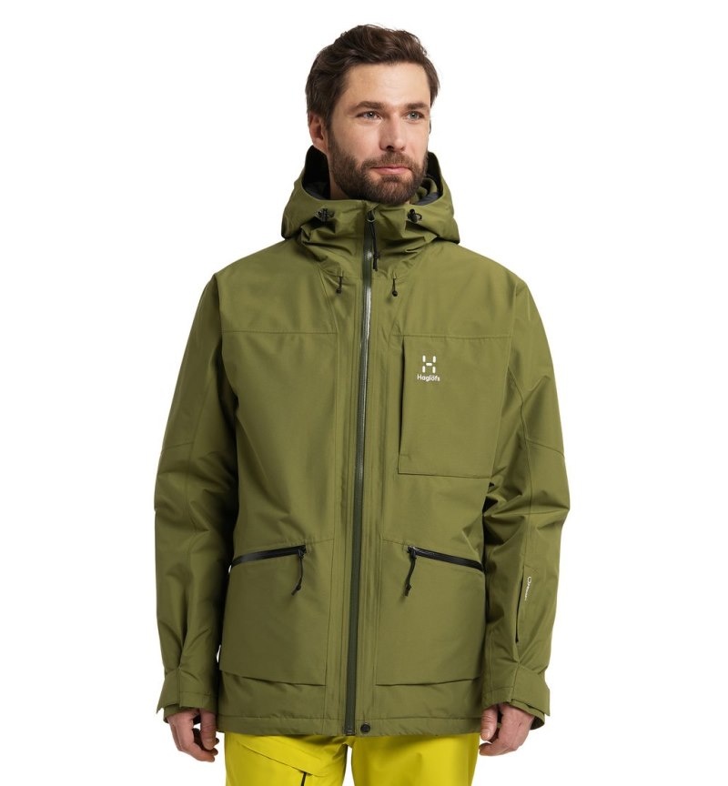 Men\'s Haglöfs Lumi Insulated Jacket Windbreaker Olive Green Canada | GI72-008