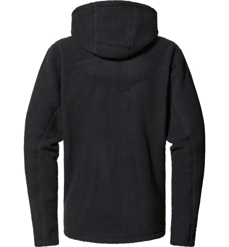 Men's Haglöfs Malung Pile Hood Fleece Jackets Black Canada | EP94-699