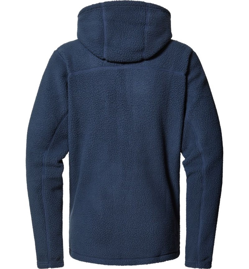 Men's Haglöfs Malung Pile Hood Fleece Jackets Blue Canada | NP71-014