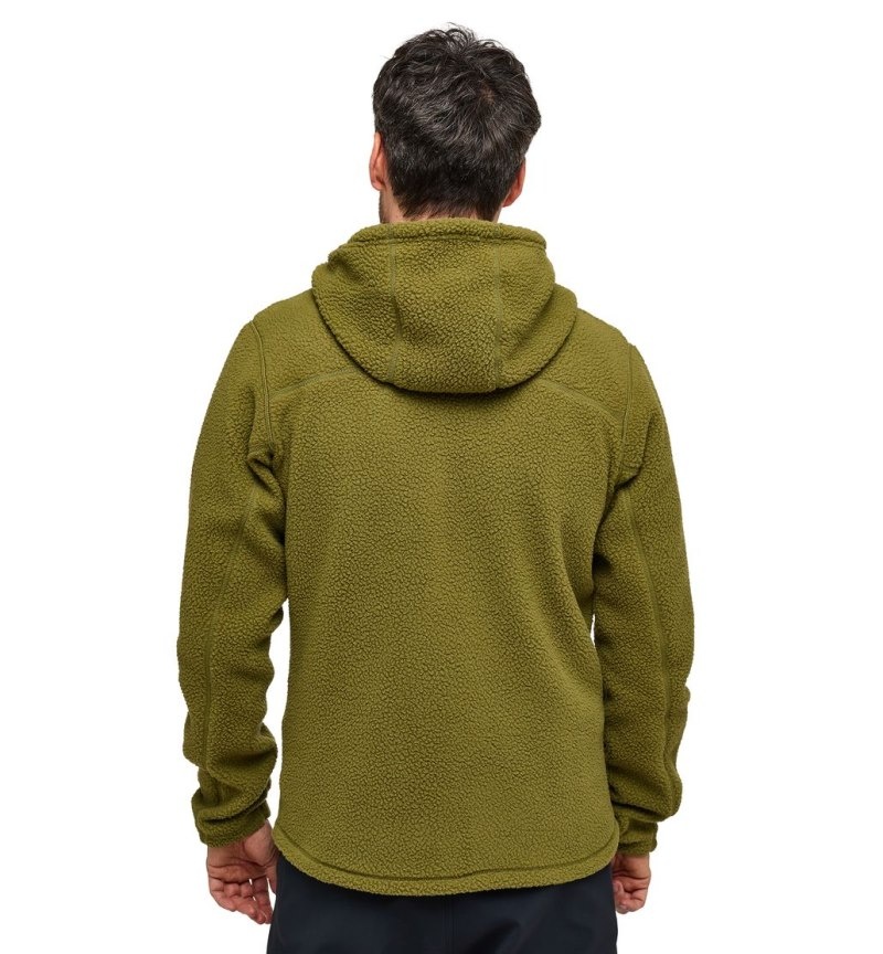 Men's Haglöfs Malung Pile Hood Fleece Jackets Olive Green Canada | RE25-089