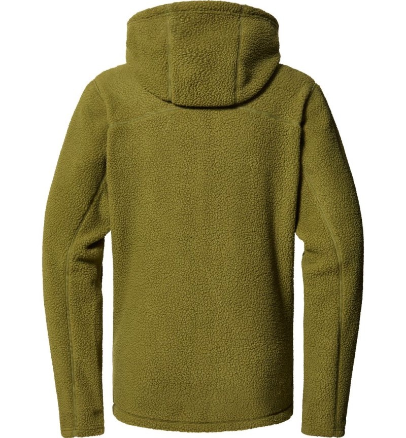 Men's Haglöfs Malung Pile Hood Fleece Jackets Olive Green Canada | RE25-089