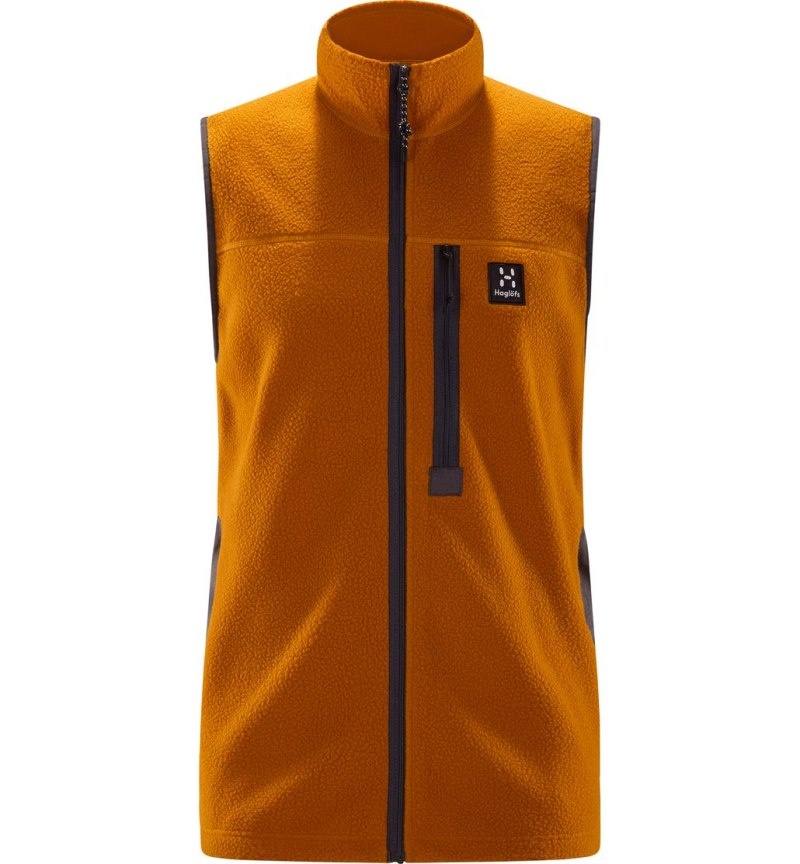 Men's Haglöfs Malung Pile Vest Vests Golden Brown Canada | UZ85-804