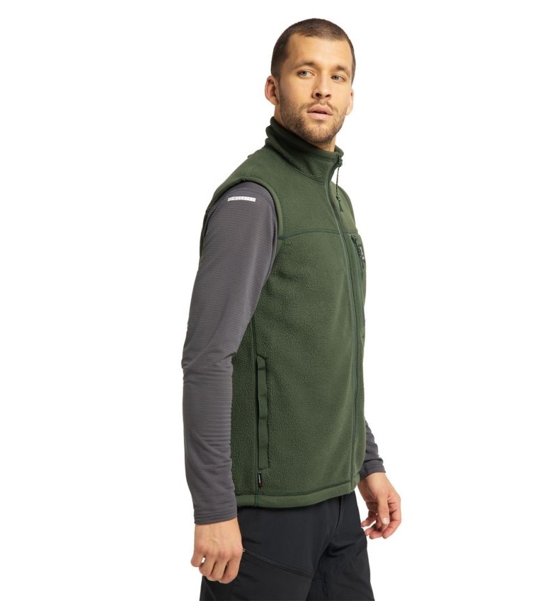 Men's Haglöfs Malung Pile Vest Vests Green Canada | BG49-118