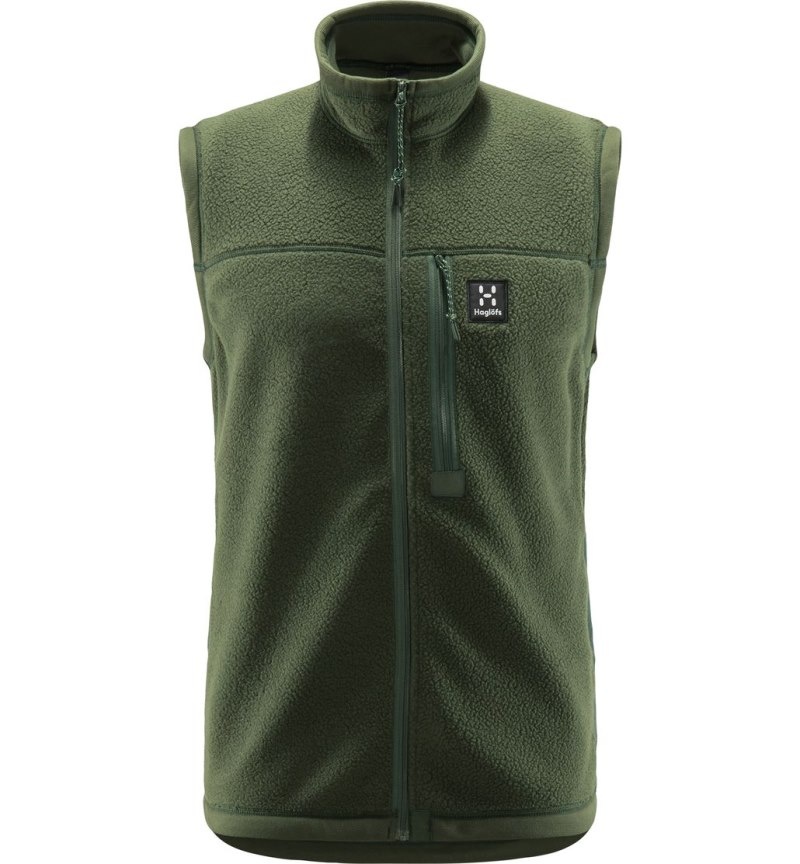 Men's Haglöfs Malung Pile Vest Vests Green Canada | BG49-118