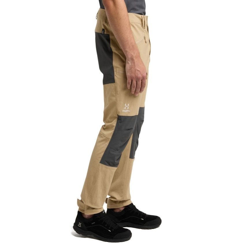 Men's Haglöfs Mid Slim Pant Hiking Trousers Beige / Magnetite Canada | JJ79-099