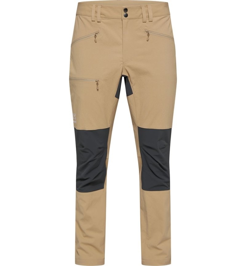 Men's Haglöfs Mid Slim Pant Hiking Trousers Beige / Magnetite Canada | JJ79-099