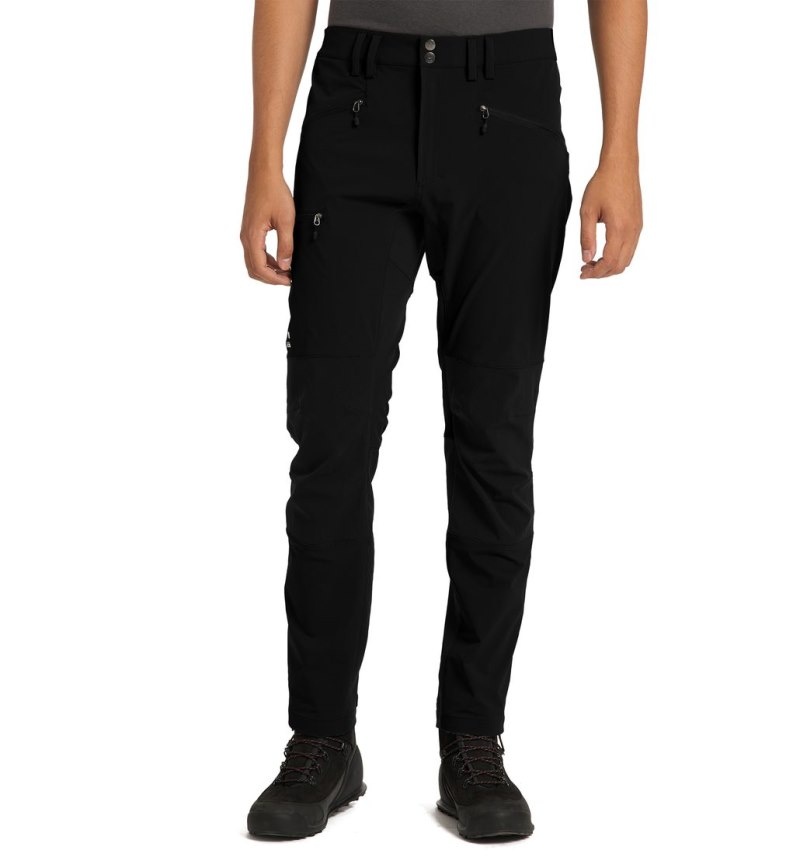 Men's Haglöfs Mid Slim Pant Hiking Trousers Black Canada | FL73-363