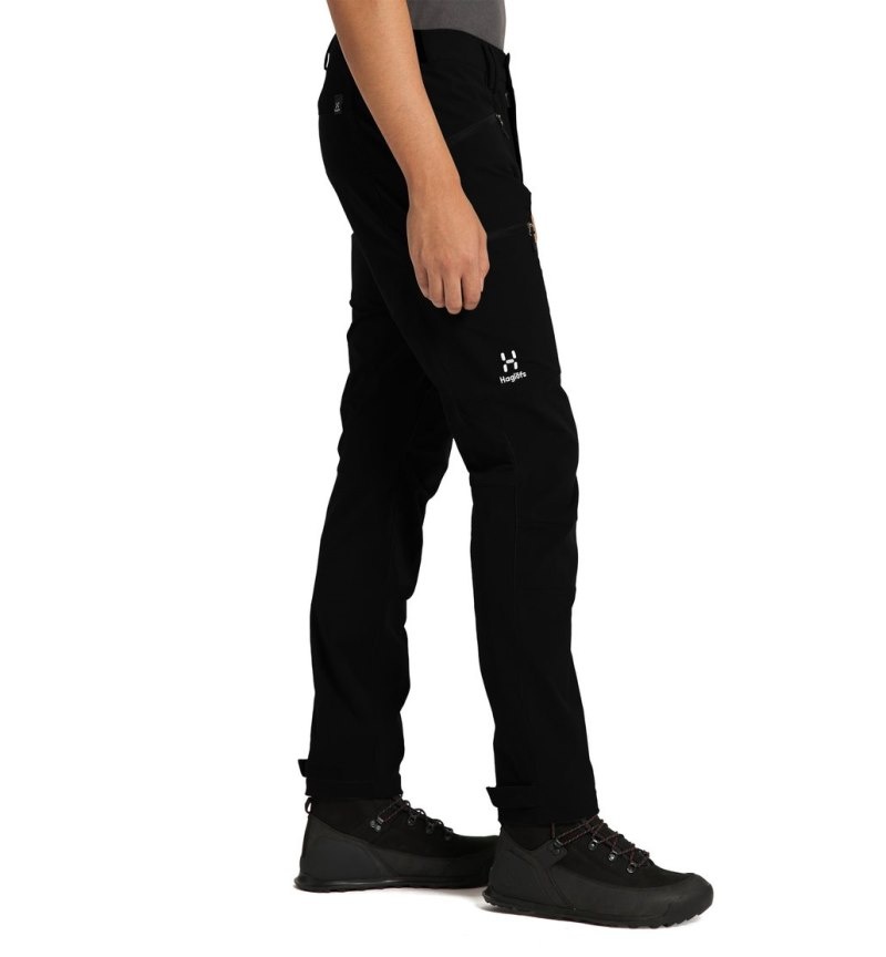 Men's Haglöfs Mid Slim Pant Hiking Trousers Black Canada | FL73-363