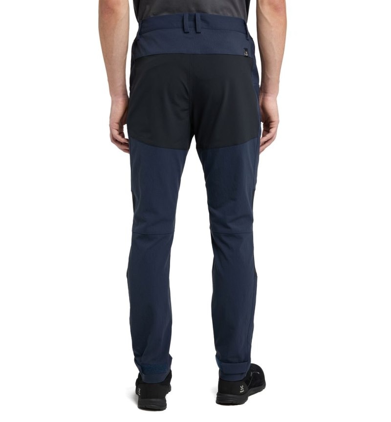 Men's Haglöfs Mid Slim Pant Hiking Trousers Blue / Black Canada | VE62-061