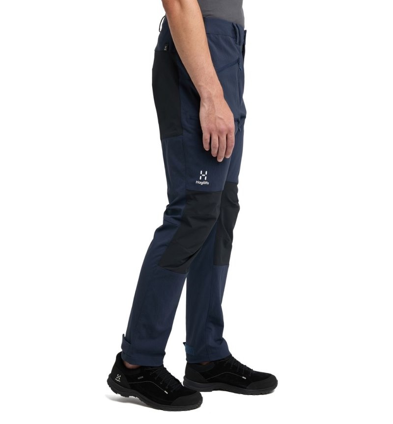 Men's Haglöfs Mid Slim Pant Hiking Trousers Blue / Black Canada | VE62-061