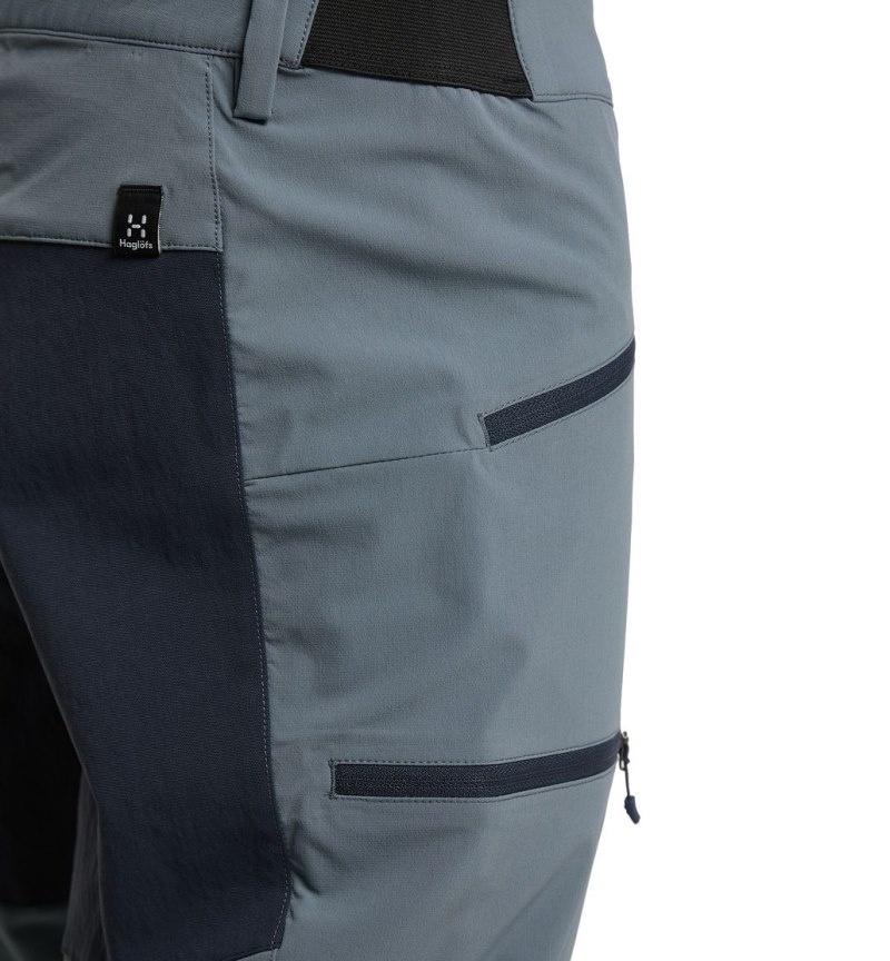 Men's Haglöfs Mid Slim Pant Hiking Trousers Blue / Blue Canada | SY26-559