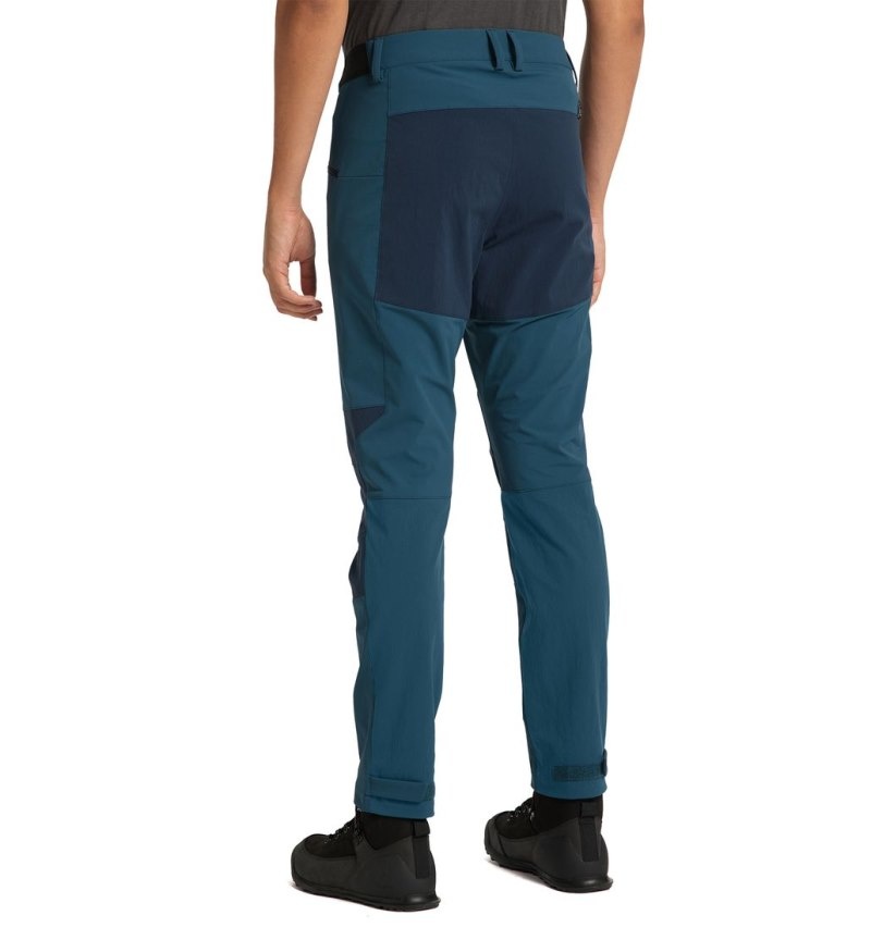 Men's Haglöfs Mid Slim Pant Hiking Trousers Dark Ocean / Blue Canada | DJ64-123