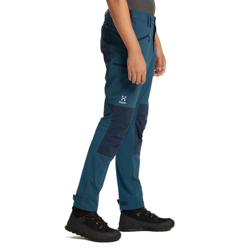 Men's Haglöfs Mid Slim Pant Hiking Trousers Dark Ocean / Blue Canada | DJ64-123