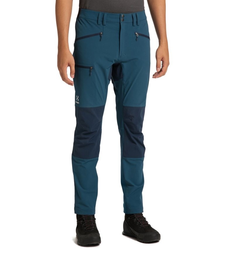 Men\'s Haglöfs Mid Slim Pant Hiking Trousers Dark Ocean / Blue Canada | DJ64-123