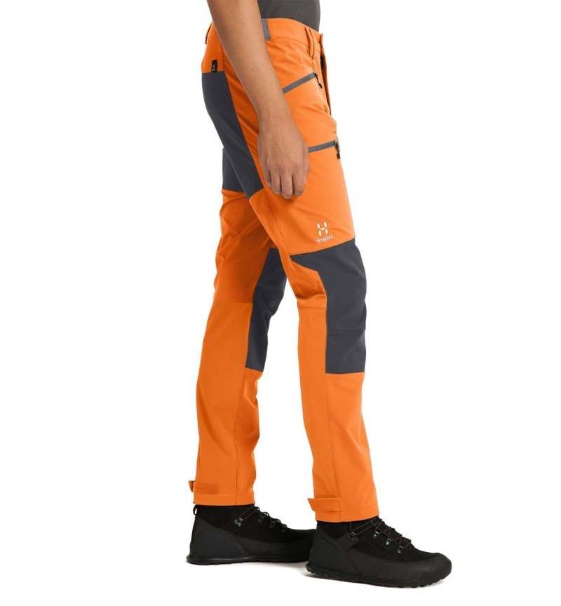 Men's Haglöfs Mid Slim Pant Hiking Trousers Orange / Magnetite Canada | QS93-532