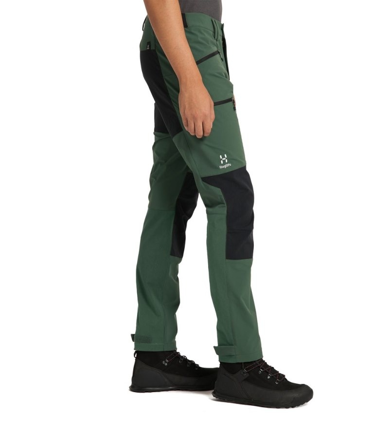 Men's Haglöfs Mid Slim Pant Hiking Trousers Green / Black Canada | AQ92-451