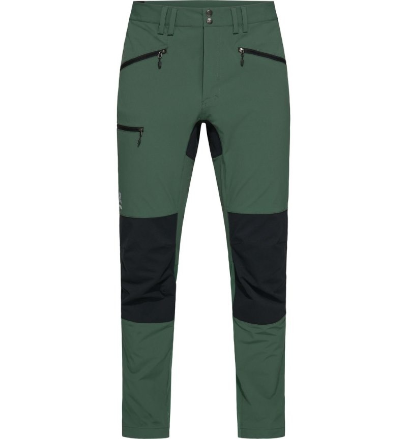 Men's Haglöfs Mid Slim Pant Hiking Trousers Green / Black Canada | AQ92-451