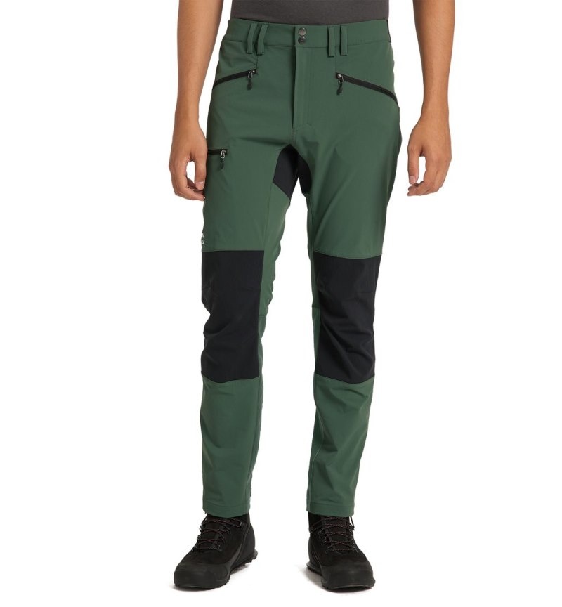 Men\'s Haglöfs Mid Slim Pant Hiking Trousers Green / Black Canada | AQ92-451