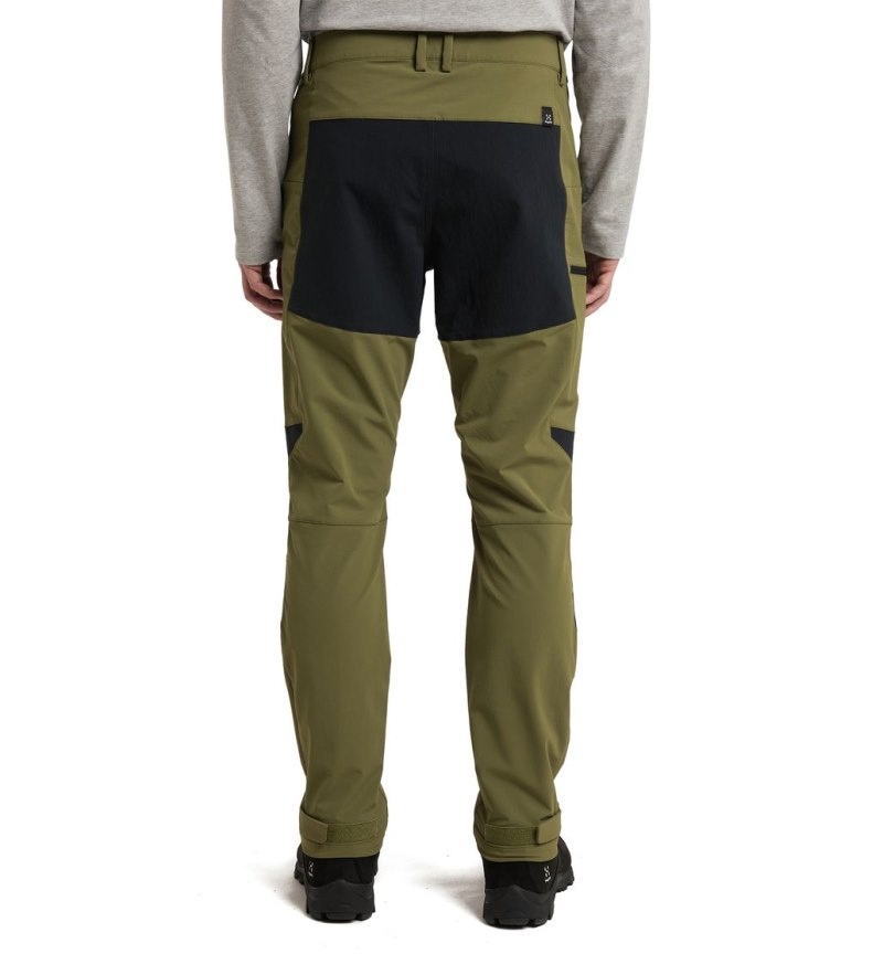 Men's Haglöfs Mid Slim Pant Hiking Trousers Olive Green / Black Canada | EV85-476