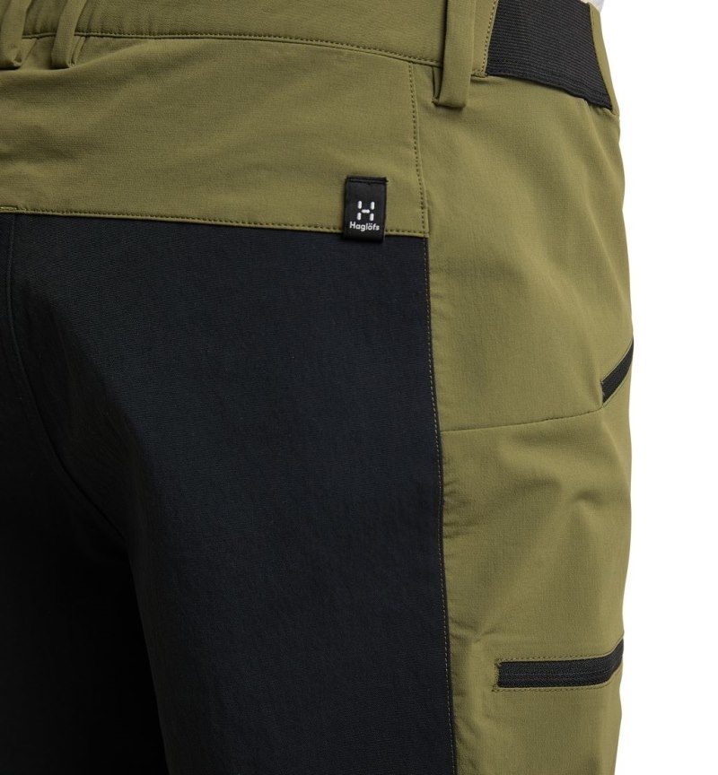 Men's Haglöfs Mid Slim Pant Hiking Trousers Olive Green / Black Canada | EV85-476