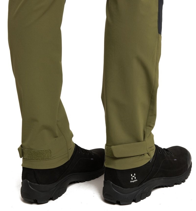 Men's Haglöfs Mid Slim Pant Hiking Trousers Olive Green / Black Canada | EV85-476