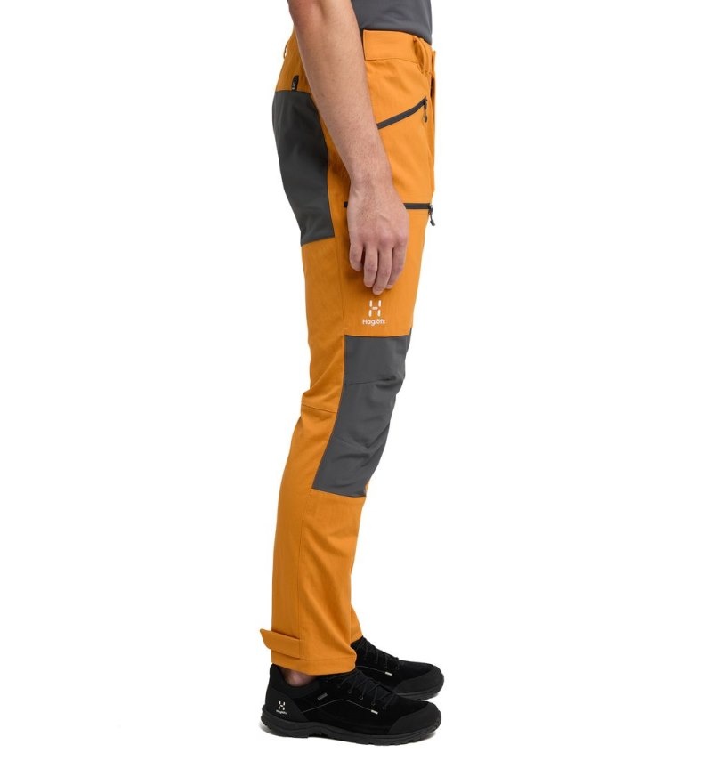 Men's Haglöfs Mid Slim Pant Hiking Trousers Yellow / Magnetite Canada | XR58-926