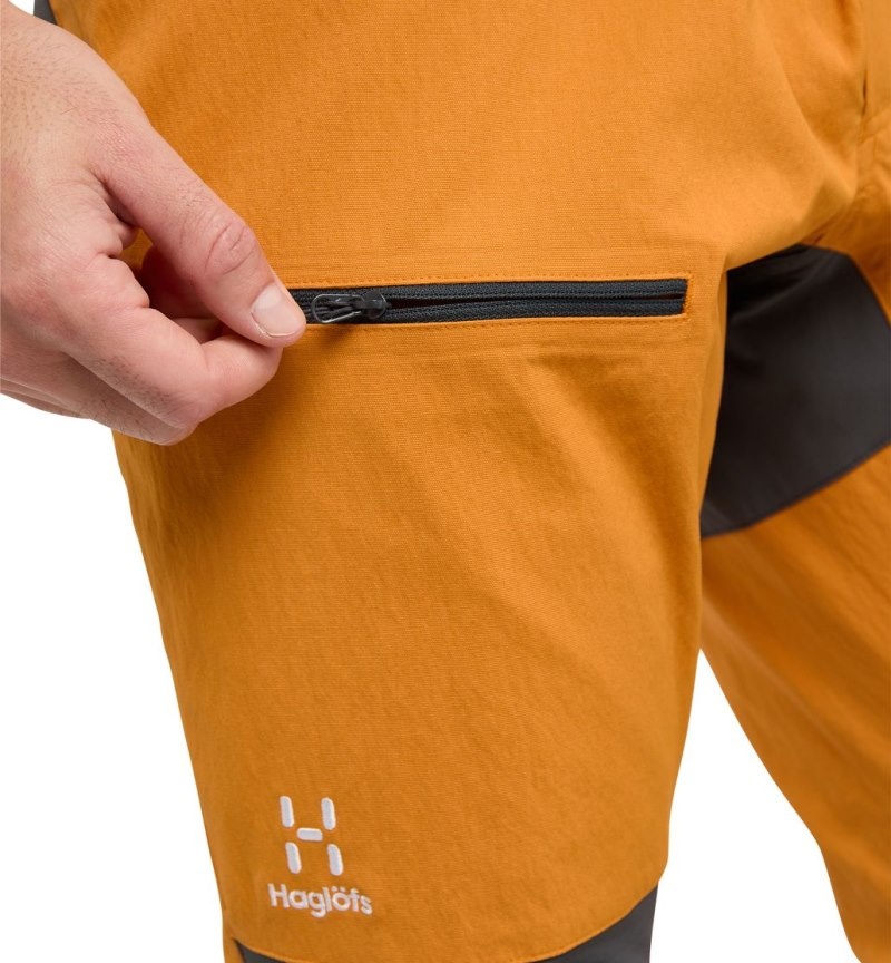 Men's Haglöfs Mid Slim Pant Hiking Trousers Yellow / Magnetite Canada | XR58-926